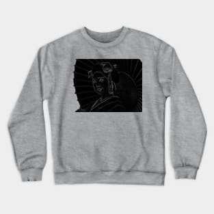 Japanese Geisha - Black & White Crewneck Sweatshirt